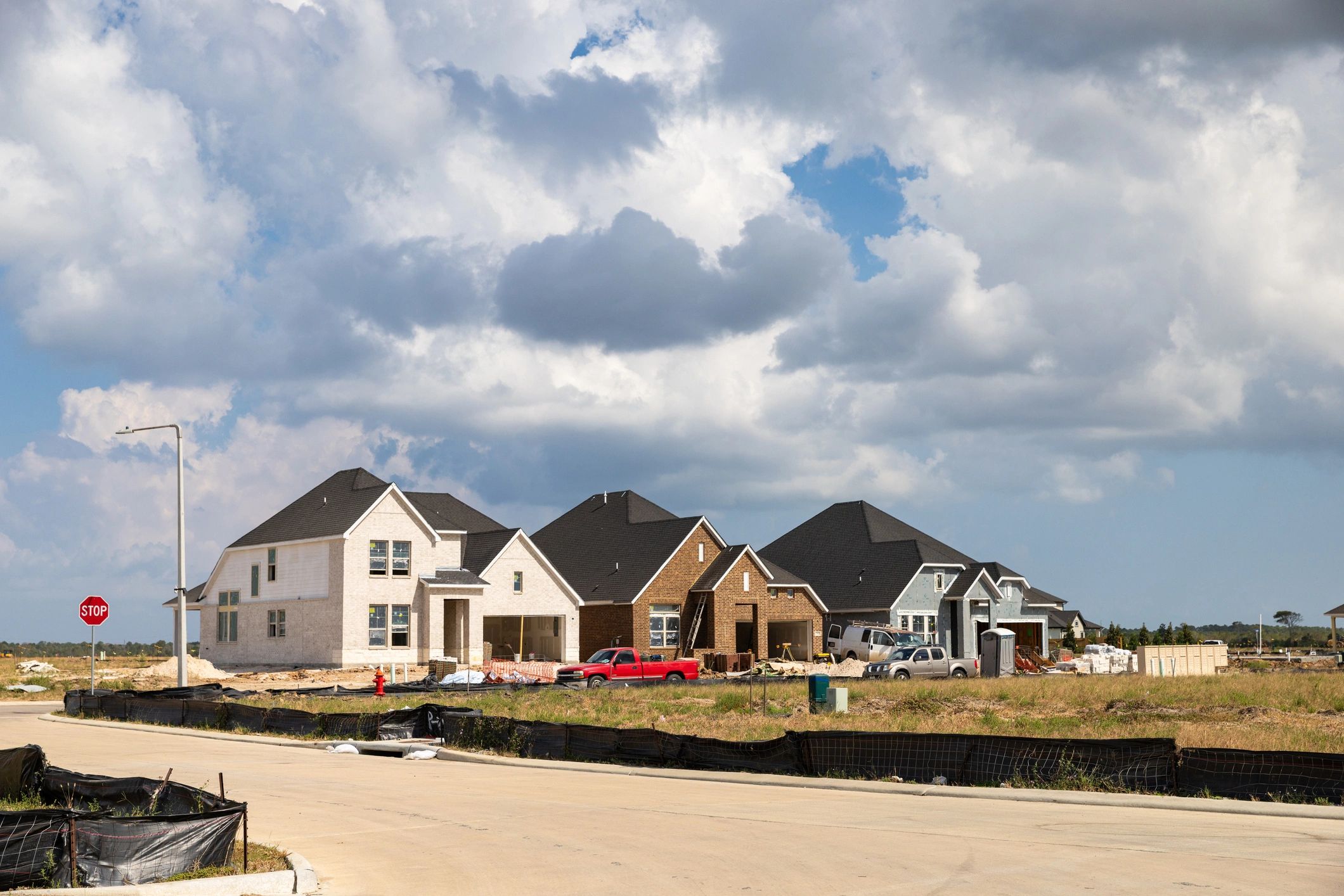 New homes under construction in a Texas suburb